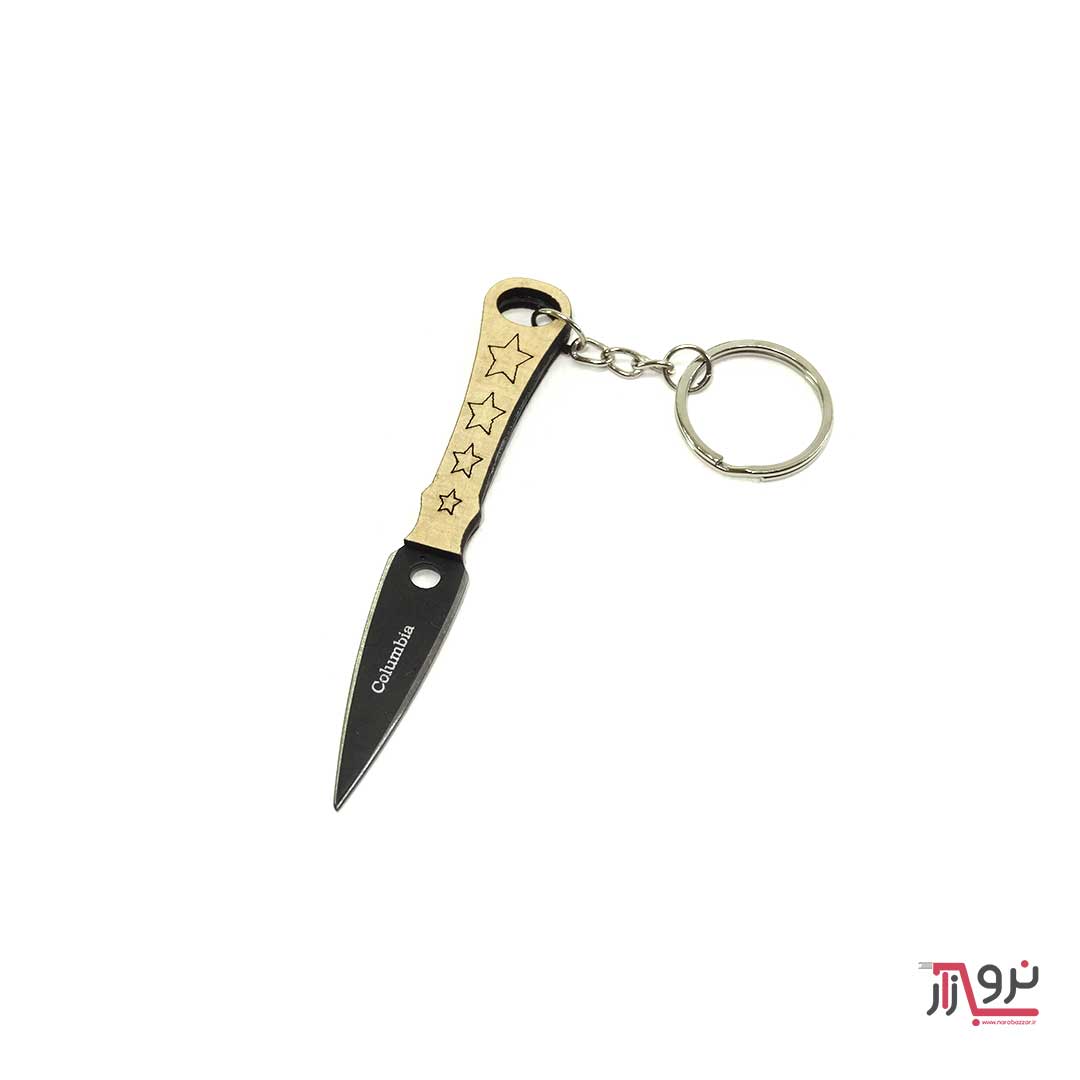 جاکلیدی-چاقو-زنجان-کلومبیا-روکش-دار-دسته-چوبی۲