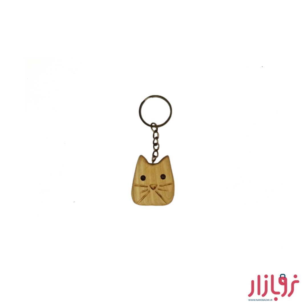 جاکلیدی-چوبی-دست-ساز-مدل-گربه۱